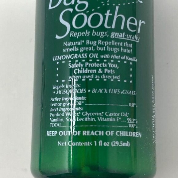 Bug Soother 1 Fl Oz Bug Spray Deterrent Safe Gentle Lemongrass Oil Made in USA - Picture 4 of 7